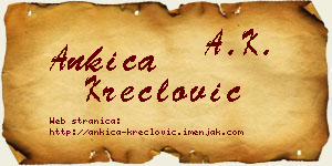 Ankica Kreclović vizit kartica